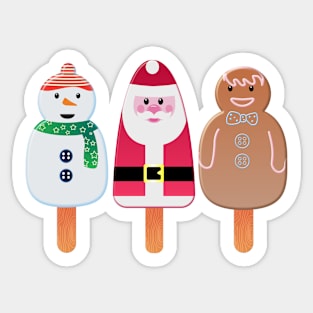 Christmas Snowman, Santa And Gingerbread Man Sticker